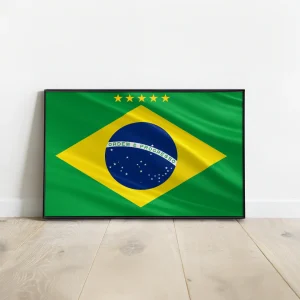 Affiche drapeau Brésil I Affiche foot champion du monde I Flag poster