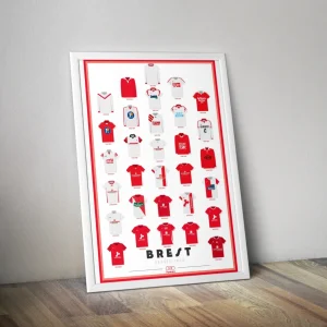 Maillots Brest 2024 2025 I affiche maillots de foot