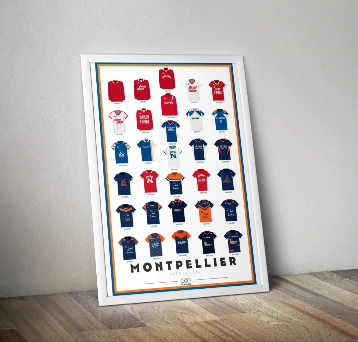 Maillots Montpellier MHS saison 2024 2025 I Affiche foot Montpellier Hérault Sport Club
