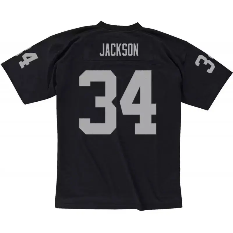 Maillot NFL Vintage Bo Jackson Los Angeles Raiders 1988 Legacy Retro Noir – Image 3